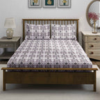 Purple Aztec - 160TC Pure Cotton Super King Bedsheet (108x108 Inches)