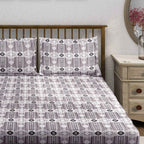 Purple Aztec - 160TC Pure Cotton Super King Bedsheet (108x108 Inches)