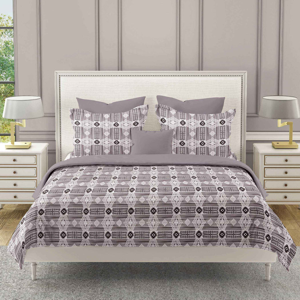 Purple Aztec - 160TC Pure Cotton Super King Bedsheet (108x108 Inches)