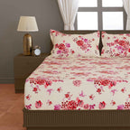 Red Meadow - 160TC Pure Cotton Super King Bedsheet (108x108 Inches)