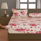 Red Meadow - 160TC Pure Cotton Super King Bedsheet (108x108 Inches)