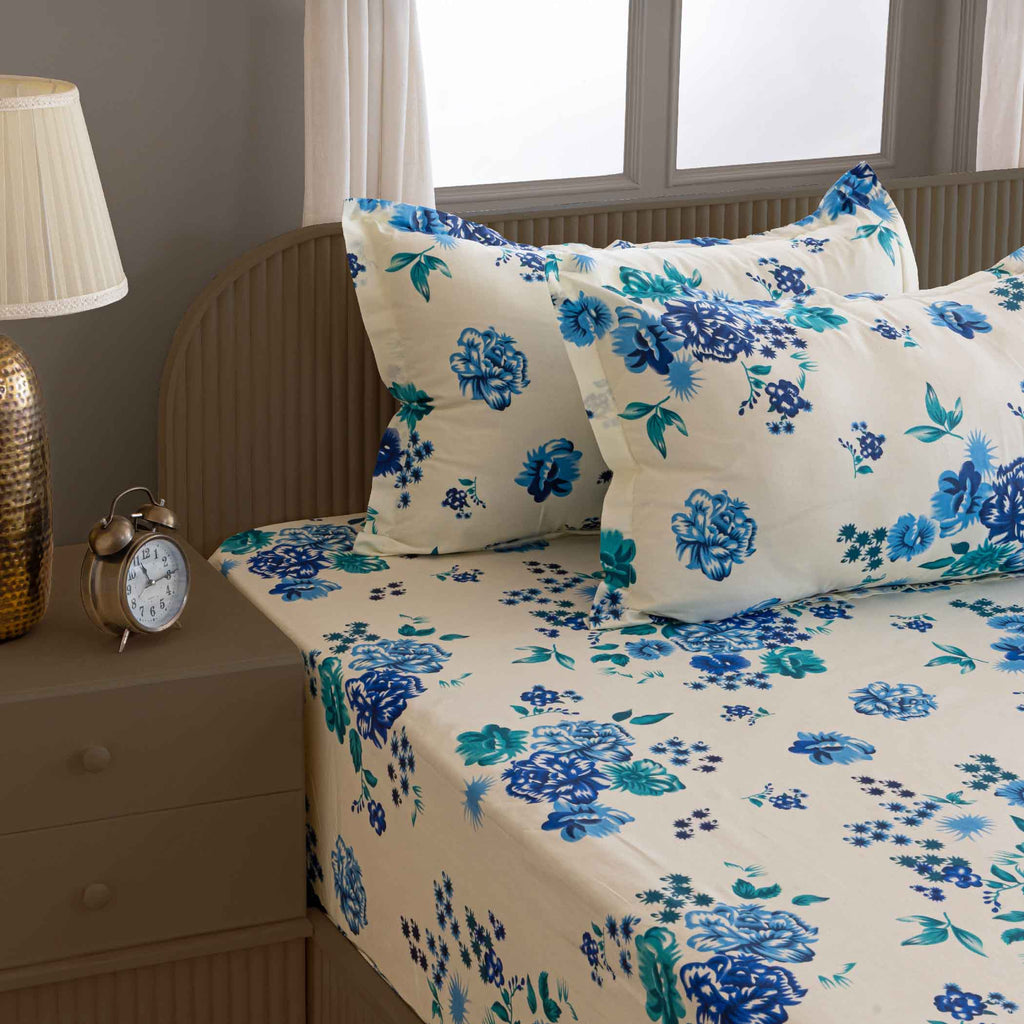 Blue Meadow - 160TC Pure Cotton Double Queen (90x100 Inches)