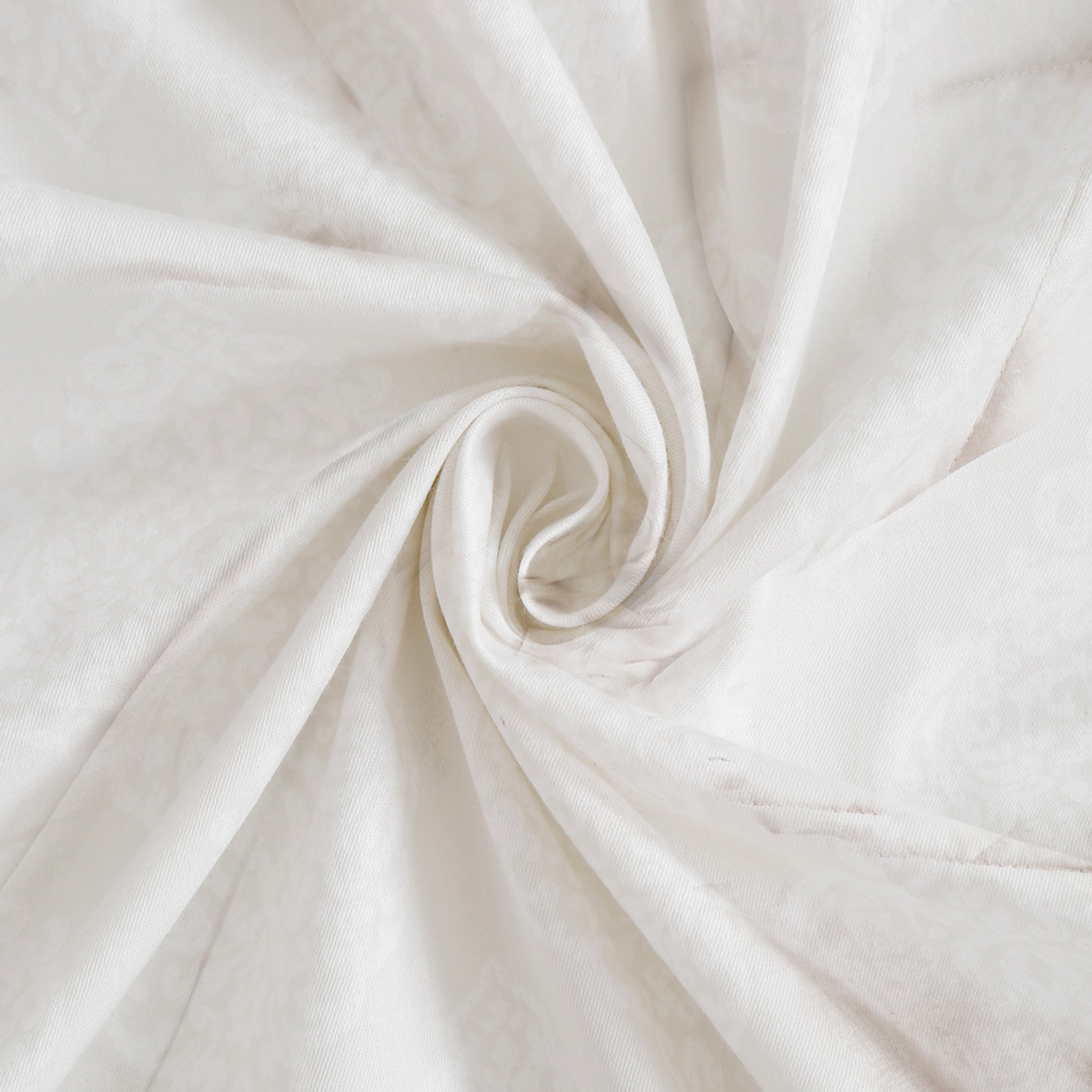 Soft Mist Diamond Cotton Super King Bedsheet with 2 Pillow Covers 250TC - Subtle Pastel White (108x108 inches)