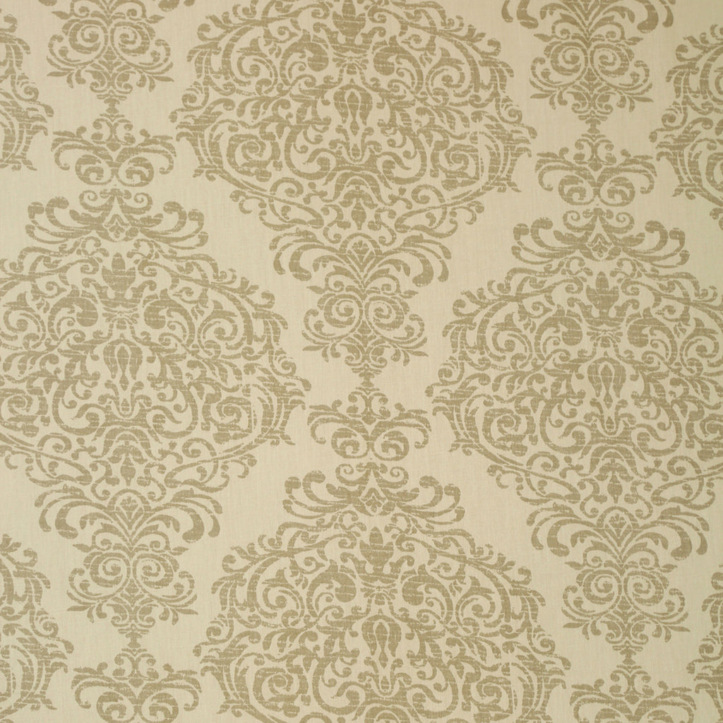 Elegant Beige Damask Pure Cotton 250 TC Super King Bedsheet with 2 Pillow Covers (108x108 Inches)