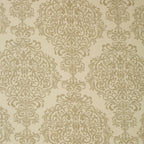 Elegant Beige Damask Pure Cotton 250 TC Super King Bedsheet with 2 Pillow Covers (108x108 Inches)