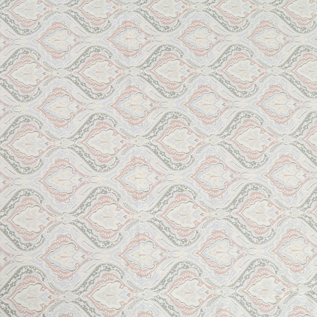 Cotton Super King Bedsheet with 2 Pillow Covers 250TC - White with Soft Pastel Ethnic Print (108x108 inches)