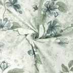 Ivory Sage Blossom Trails 240 TC Pure Cotton Bedsheet Set with Pillow Cover
