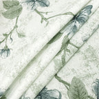 Ivory Sage Blossom Trails 240 TC Pure Cotton Bedsheet Set with Pillow Cover