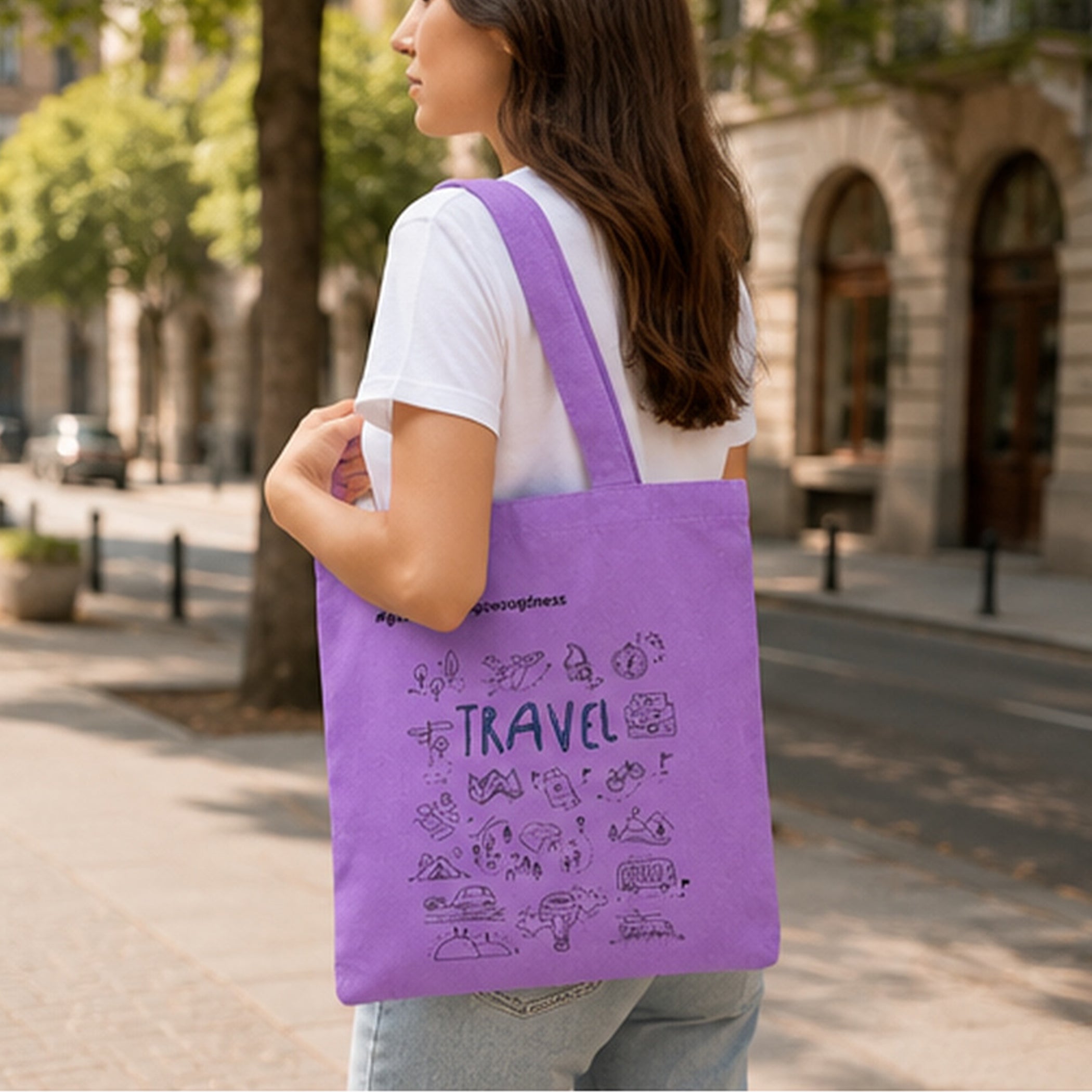 Travel Printed Tote Bag
