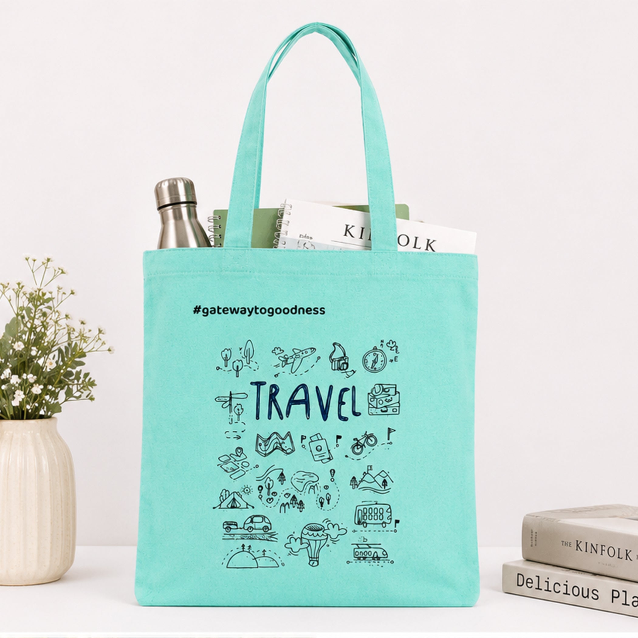 Travel Printed Tote Bag