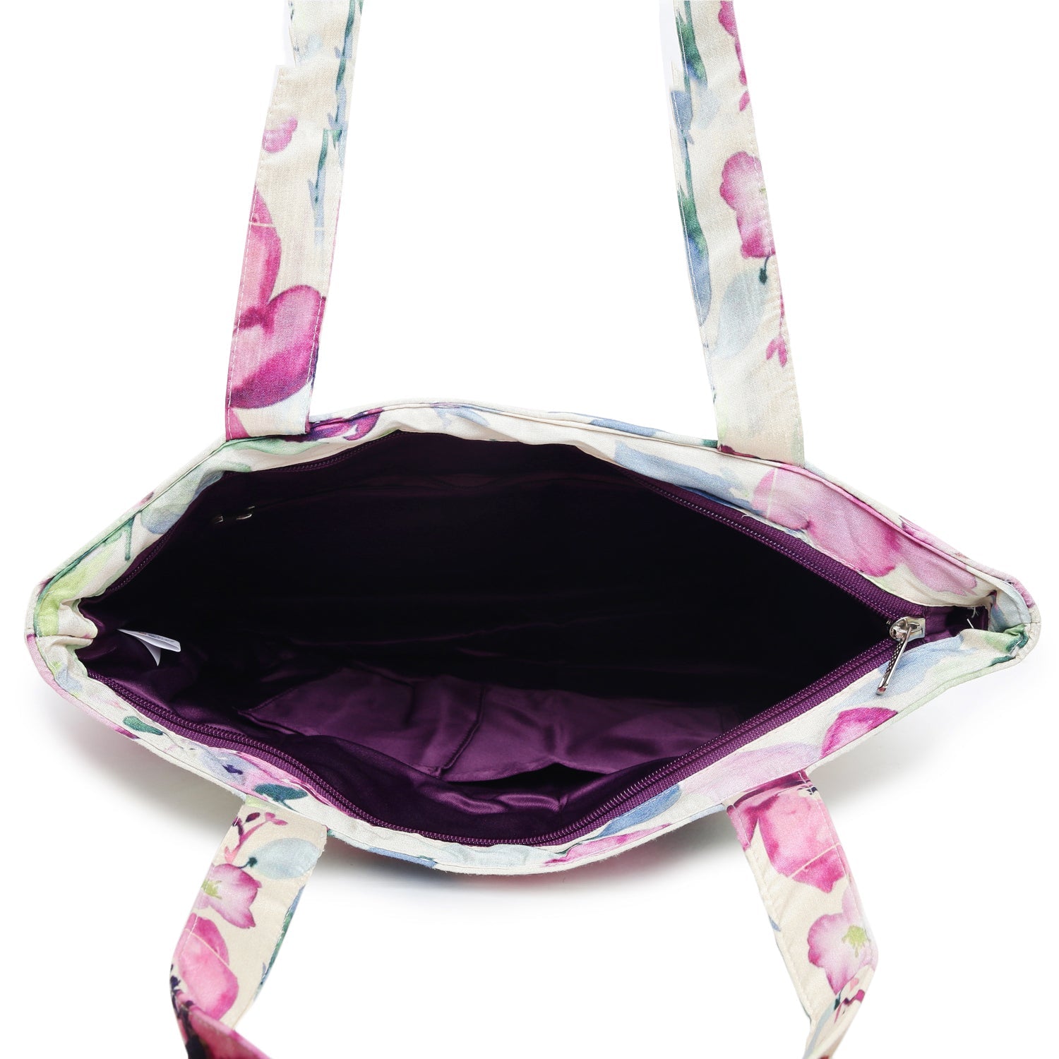 Bloom & Carry - White Floral Tote Bag with Matching Scarf