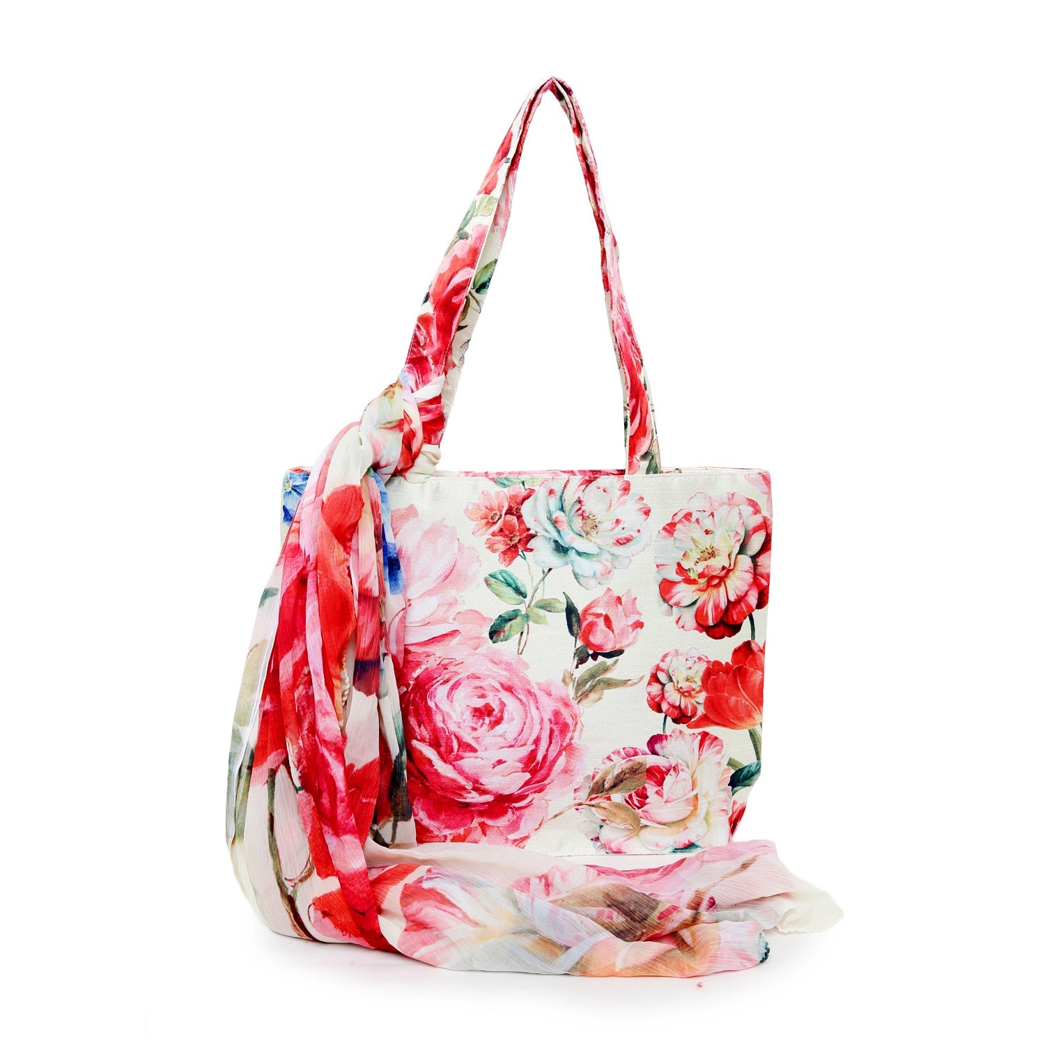 Bloom Boldly - Pink Floral Tote with Coordinated Stole