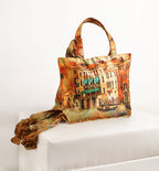 Golden Hour Venice - Premium Art Print Shoulder Bag with Matching Scarf