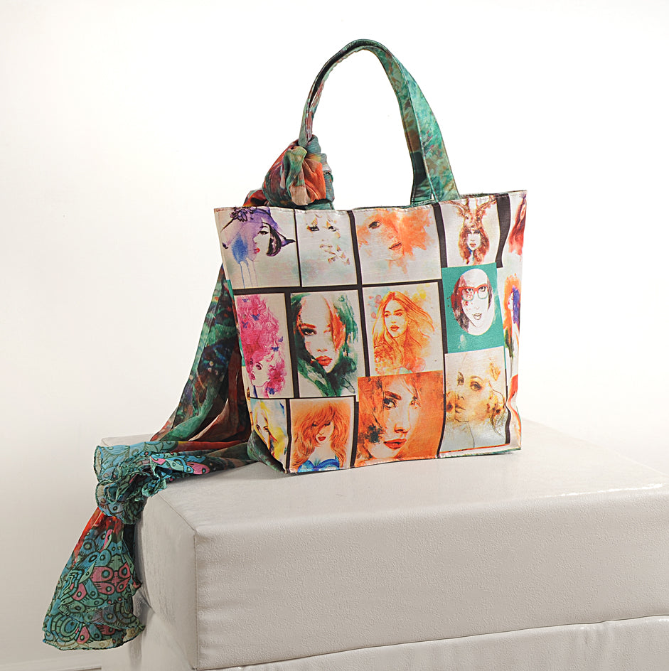 Modern Art Pop - Digitally Printed Tote Bag with Abstract Minimalist Design