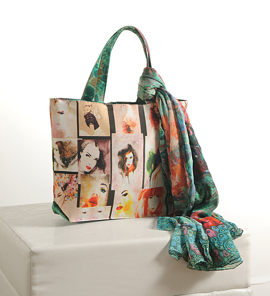 Modern Art Pop - Digitally Printed Tote Bag with Abstract Minimalist Design