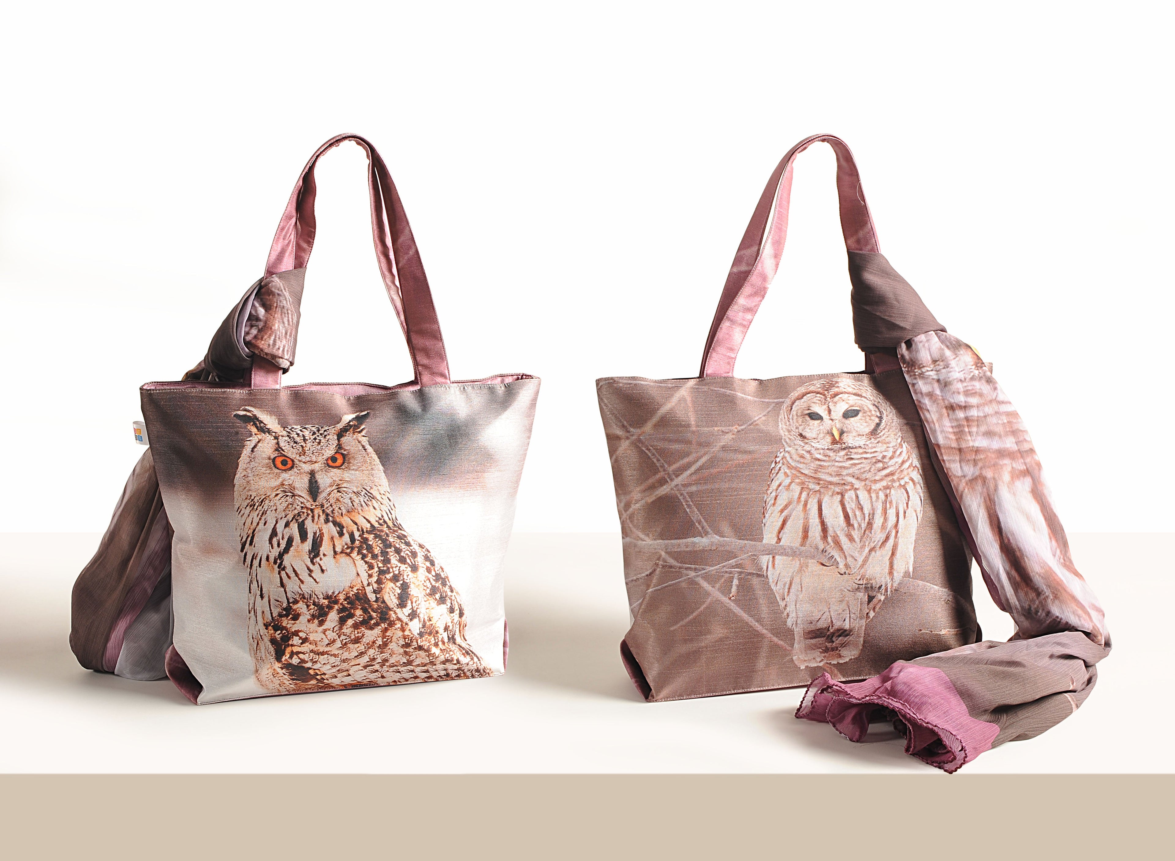 Twilight Branches - Owl-Inspired Artistic Canvas Tote