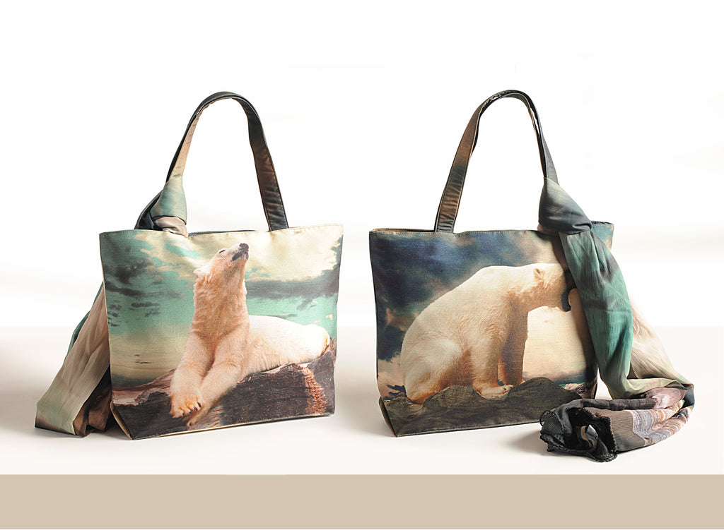 Winter Whisper - Scenic Polar Bear Tote Bag & Wrap