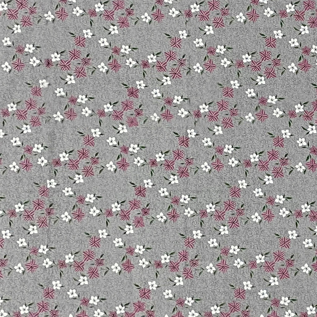 Grey Petite Blossom 144 TC Pure Cotton Bedsheet Set with Pillow Cover