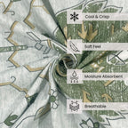 Sage Medallion Ivory 200 TC Blended Cotton Bedsheet Set with Pillow Cover