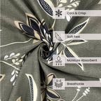 Midnight Flora Grey 200 TC Blended Cotton Bedsheet Set with Pillow Cover