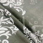Silver Damask Grey 200 TC Blended Cotton Bedsheet Set with Pillow Cover