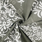 Silver Damask Grey 200 TC Blended Cotton Bedsheet Set with Pillow Cover