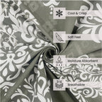 Silver Damask Grey 200 TC Blended Cotton Bedsheet Set with Pillow Cover