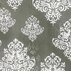 Silver Damask Grey 200 TC Blended Cotton Bedsheet Set with Pillow Cover
