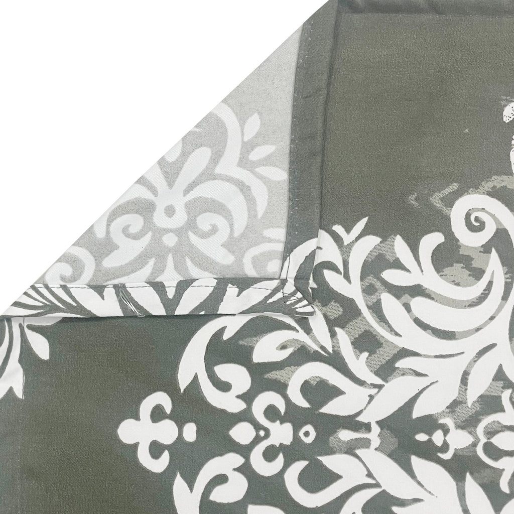 Silver Damask Grey 200 TC Blended Cotton Bedsheet Set with Pillow Cover