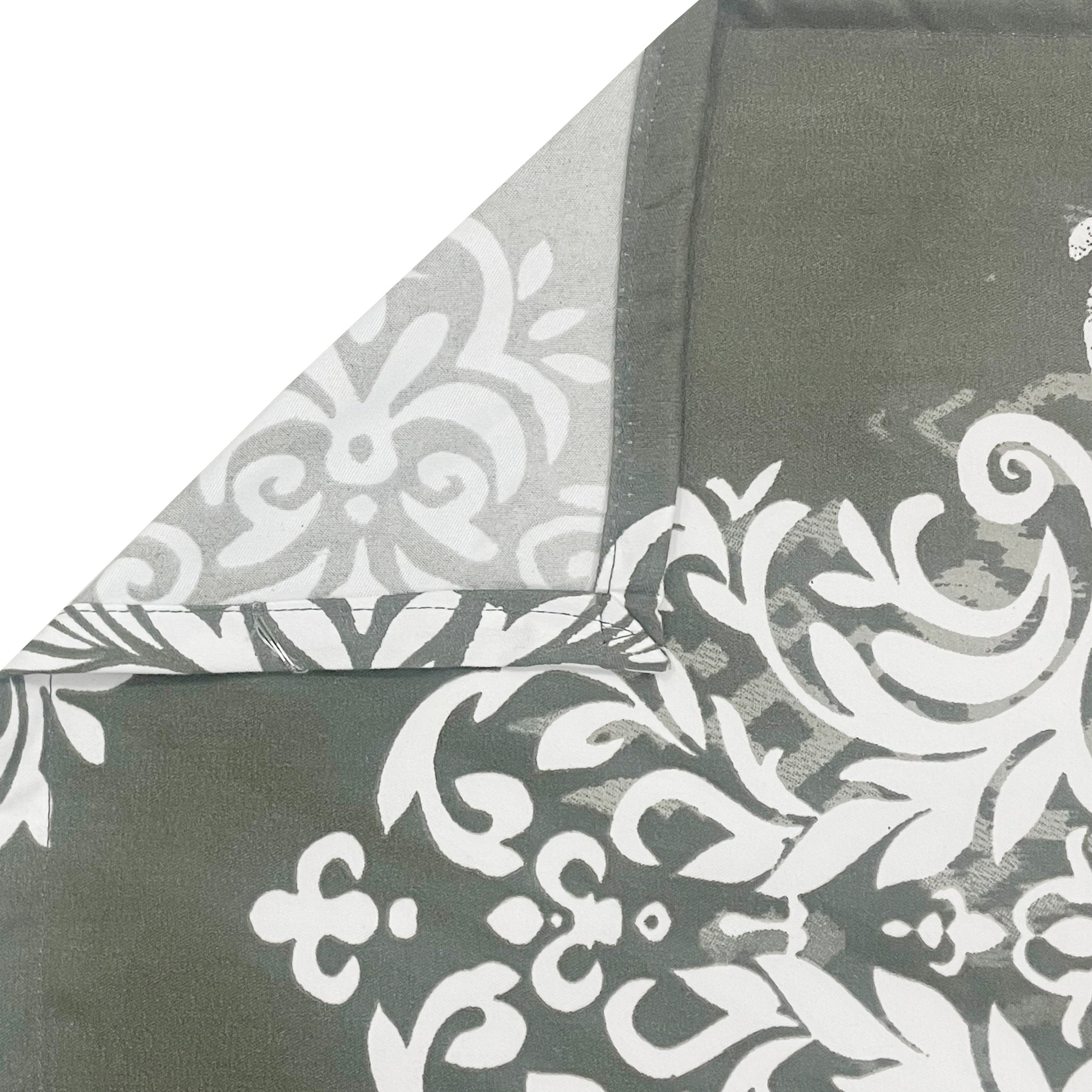 Silver Damask Grey 200 TC Blended Cotton Bedsheet Set with Pillow Cover