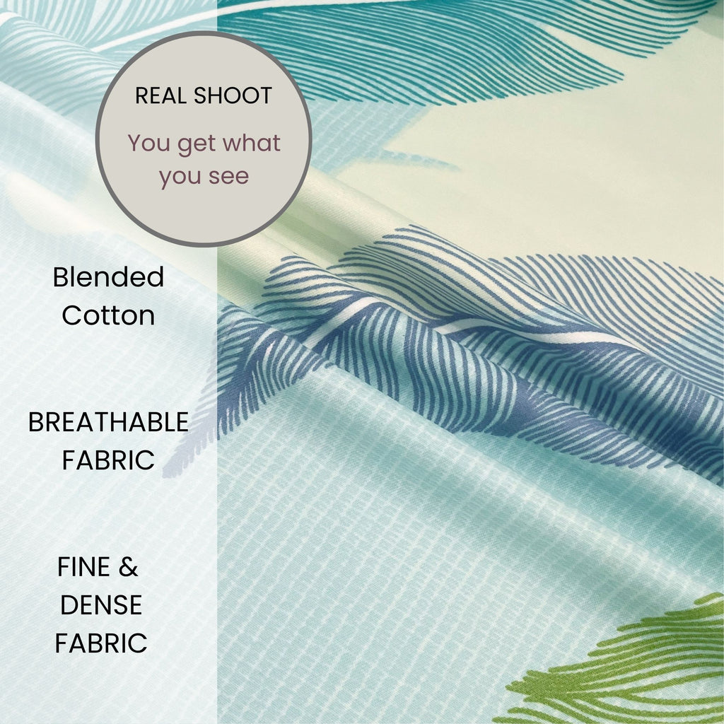 Aqua Canopy 200 TC Blended Cotton Bedsheet Set with Pillow Cover