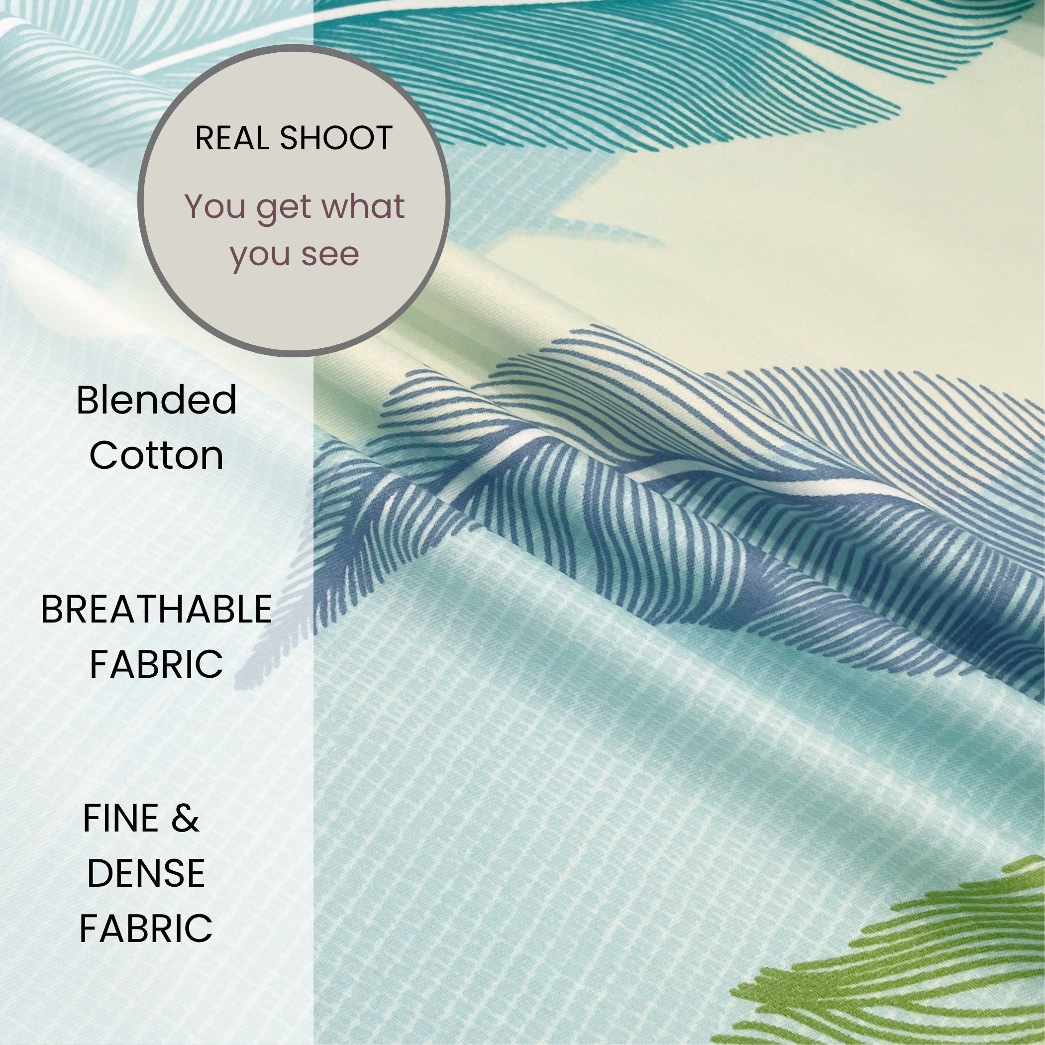 Aqua Canopy 200 TC Blended Cotton Bedsheet Set with Pillow Cover