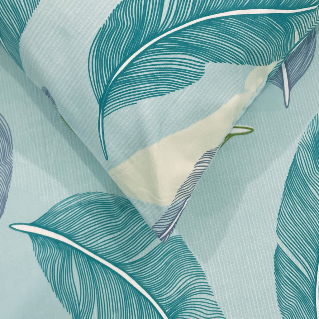 Aqua Canopy 200 TC Blended Cotton Bedsheet Set with Pillow Cover