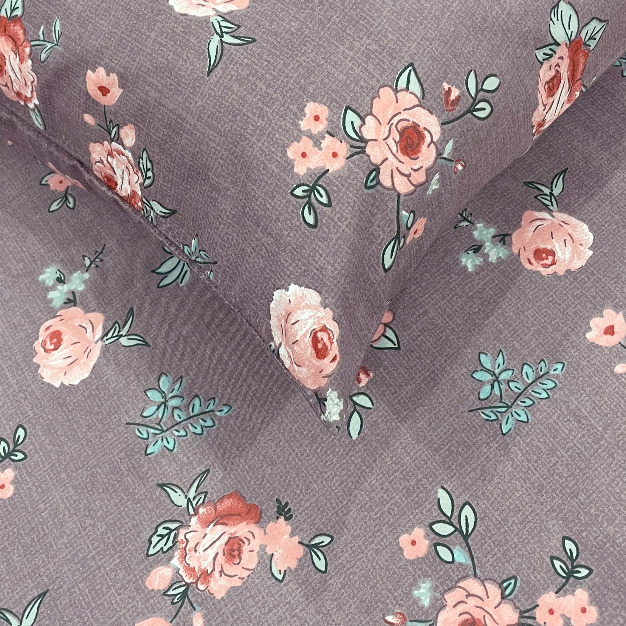 Petite Rose Mauve 200 TC Blended Cotton Bedsheet Set with Pillow Cover