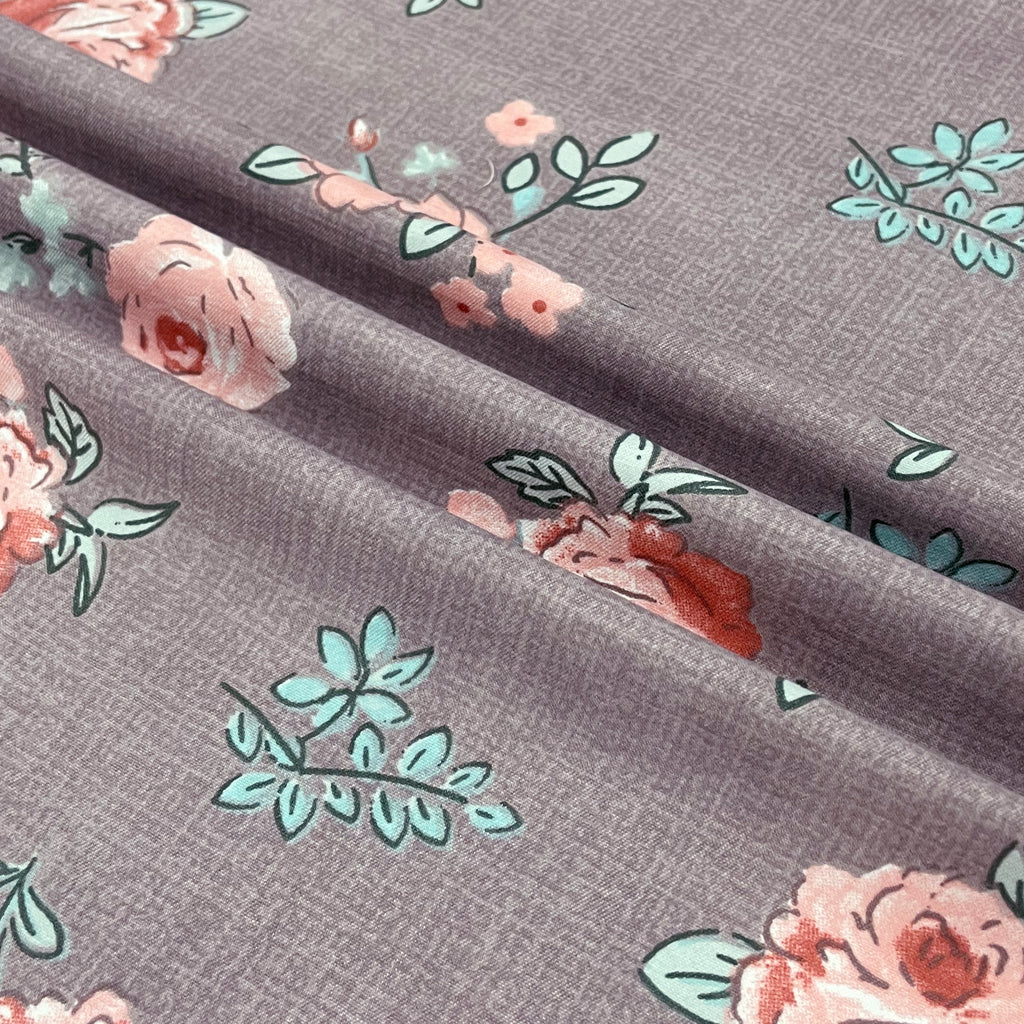 Petite Rose Mauve 200 TC Blended Cotton Bedsheet Set with Pillow Cover