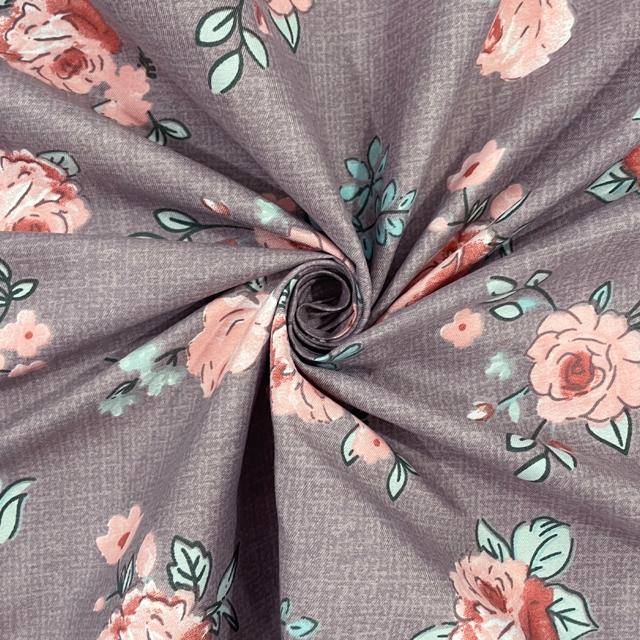 Petite Rose Mauve 200 TC Blended Cotton Bedsheet Set with Pillow Cover