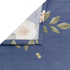Moonlit Blossom Blue 200 TC Blended Cotton Bedsheet Set with Pillow Cover