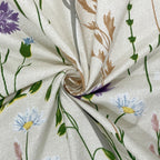 Meadow Whisper Ivory 200 TC Blended Cotton Bedsheet Set with Pillow Cover