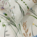 Meadow Whisper Ivory 200 TC Blended Cotton Bedsheet Set with Pillow Cover