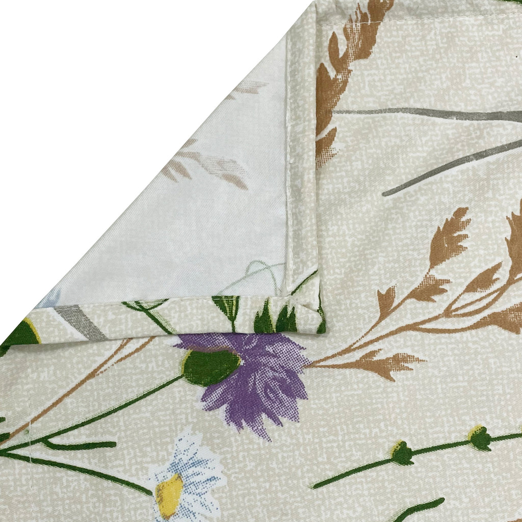 Meadow Whisper Ivory 200 TC Blended Cotton Bedsheet Set with Pillow Cover
