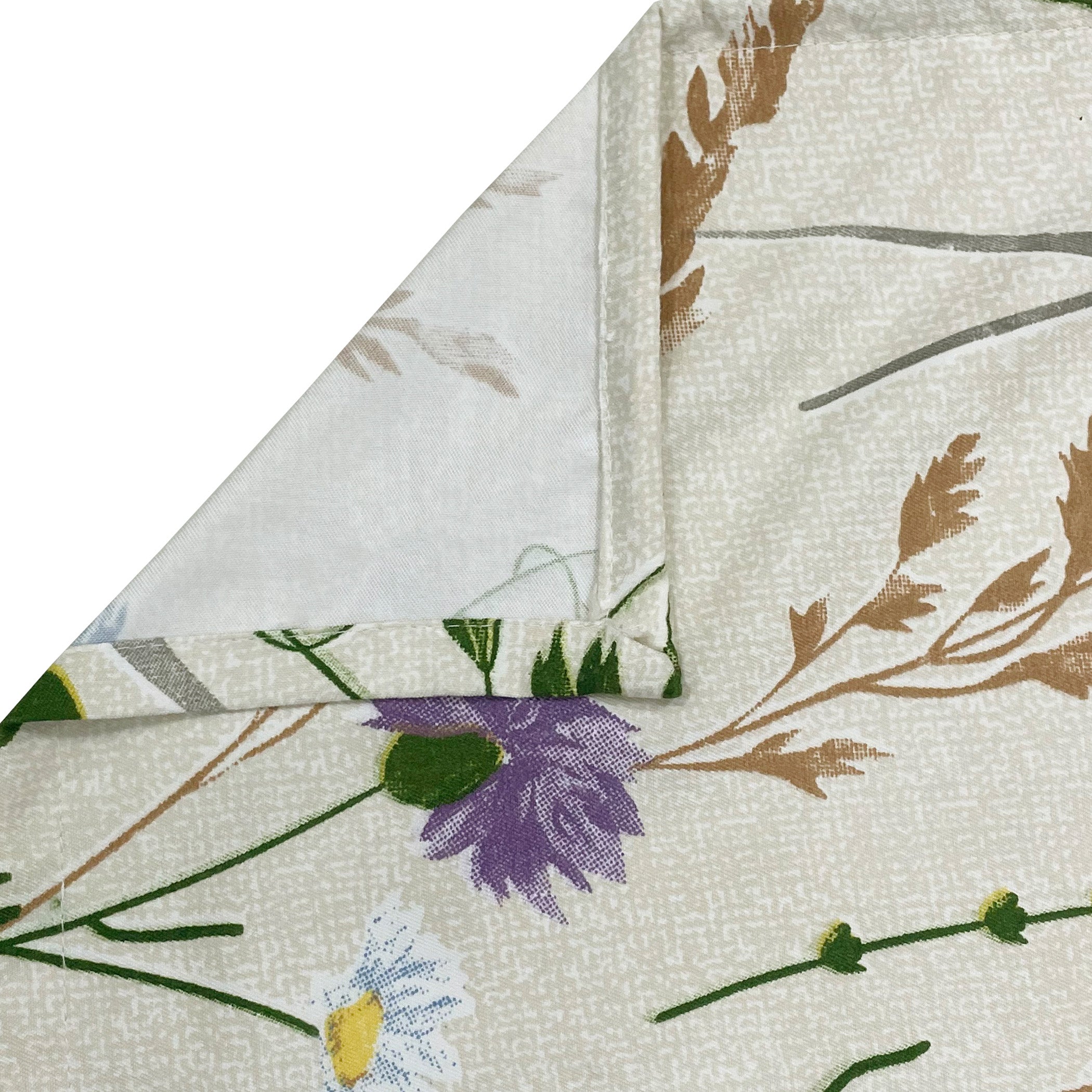 Meadow Whisper Ivory 200 TC Blended Cotton Bedsheet Set with Pillow Cover
