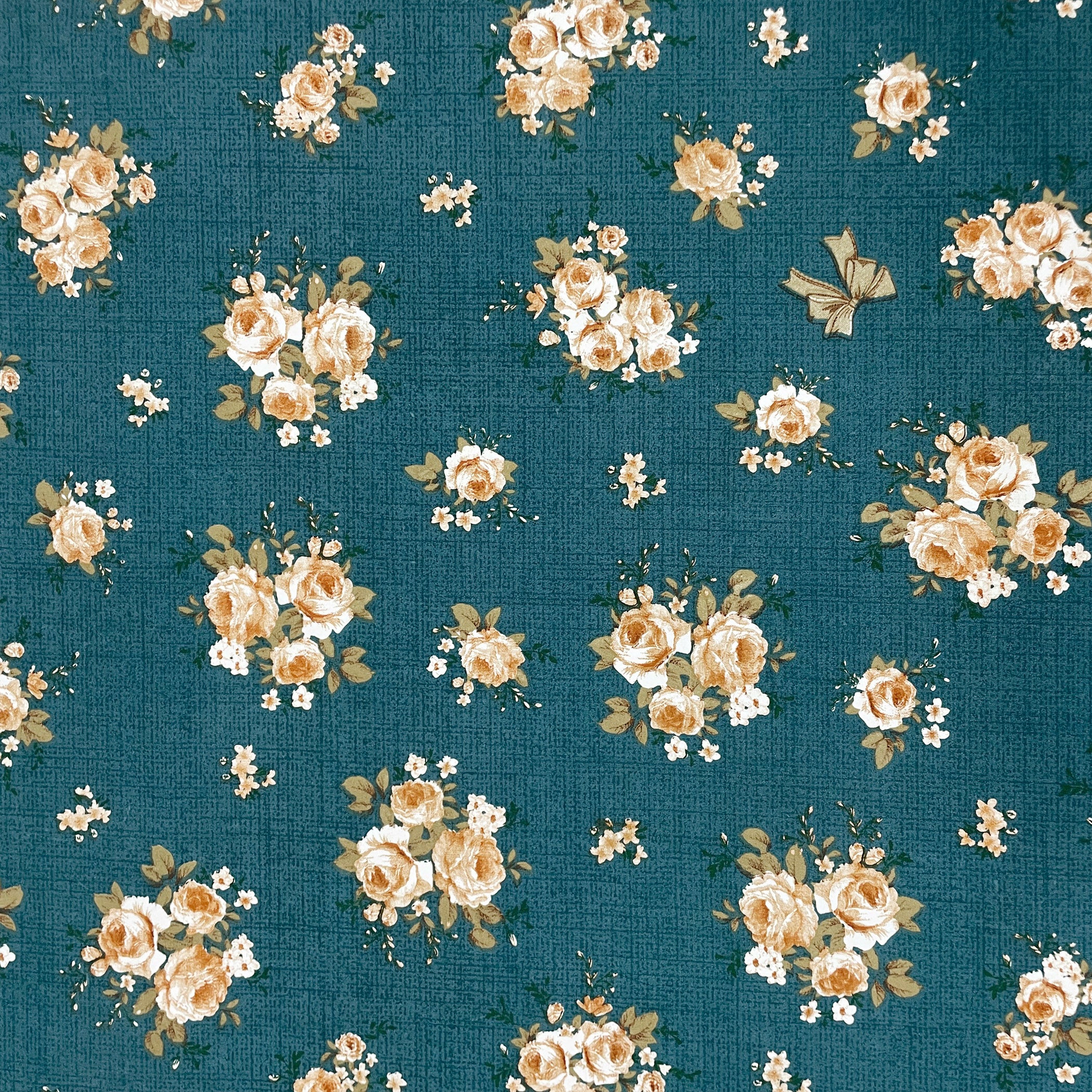 Teal Rose Garden 200 TC Blended Cotton Bedsheet Set with Pillow Cover