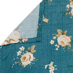 Teal Rose Garden 200 TC Blended Cotton Bedsheet Set with Pillow Cover