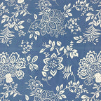Indigo Bloom Blue 200 TC Blended Cotton Bedsheet Set with Pillow Cover