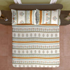 Heritage Blossom Ivory 200 TC Blended Cotton Bedsheet Set with Pillow Cover