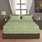 Olive Heritage 200 TC Blended Cotton Bedsheet Set with Pillow Cover