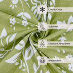 Olive Heritage 200 TC Blended Cotton Bedsheet Set with Pillow Cover