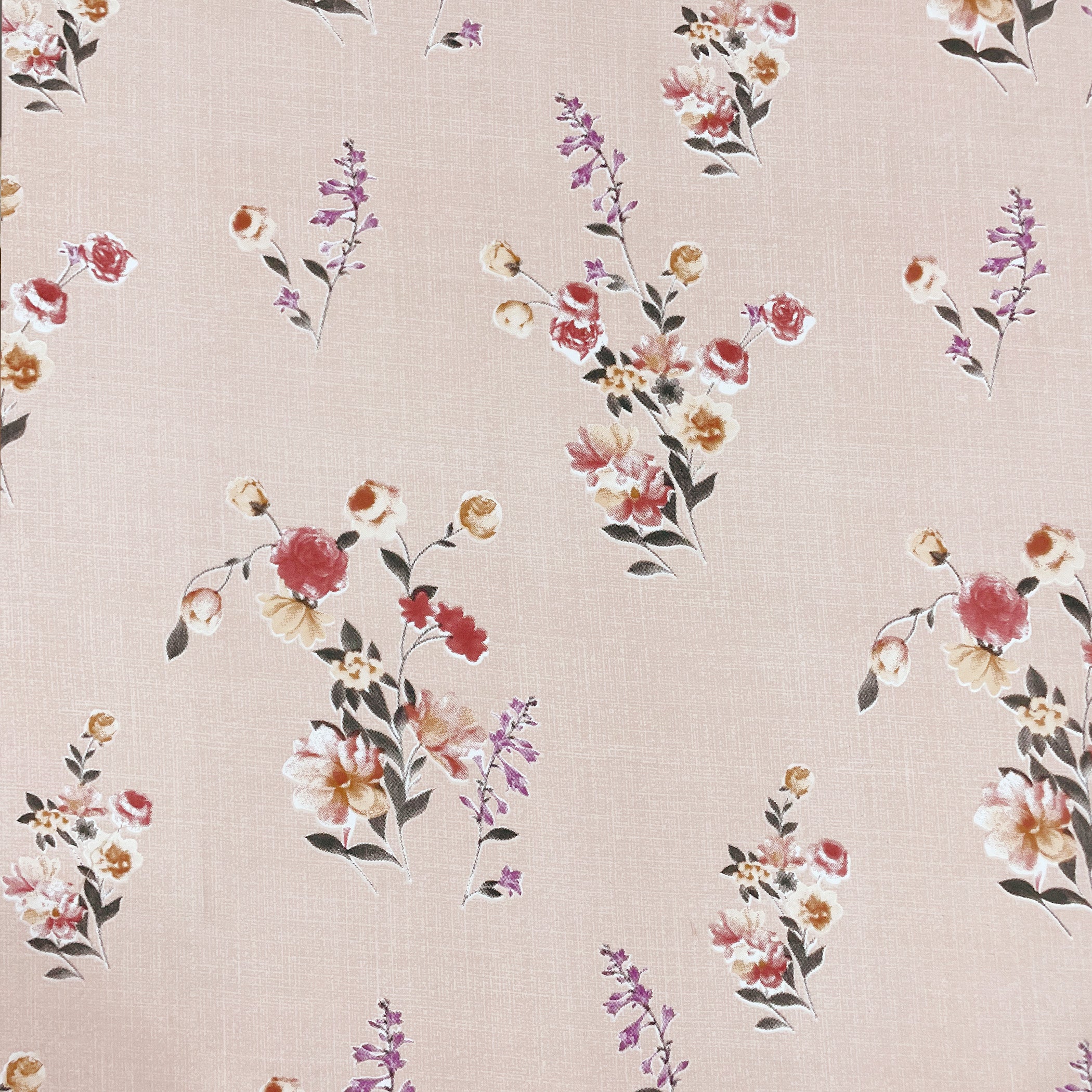 Blush Sprig Beige 200 TC Blended Cotton Bedsheet Set with Pillow Cover