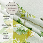 Garden Vine Ivory 200 TC Blended Cotton Bedsheet Set with Pillow Cover