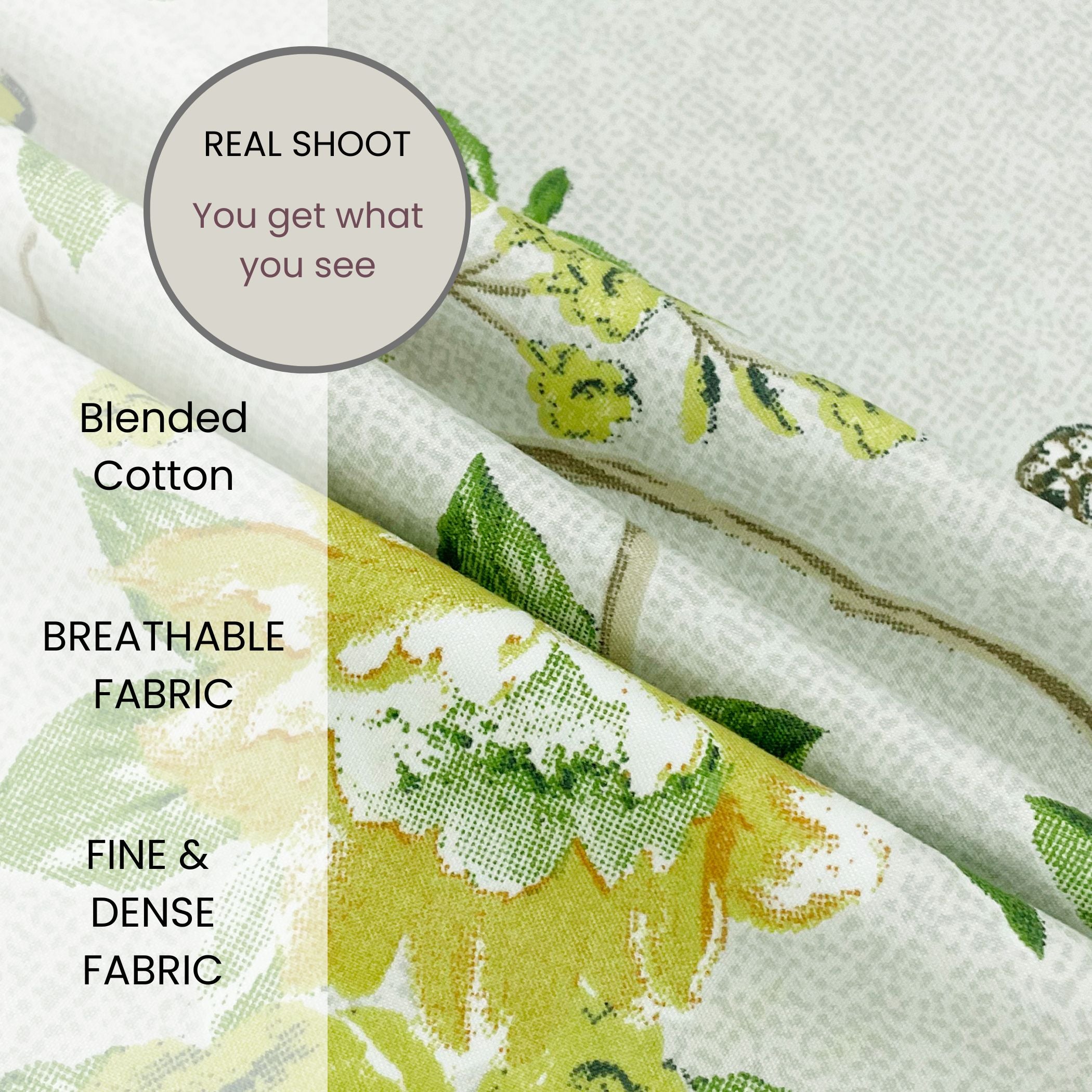 Garden Vine Ivory 200 TC Blended Cotton Bedsheet Set with Pillow Cover
